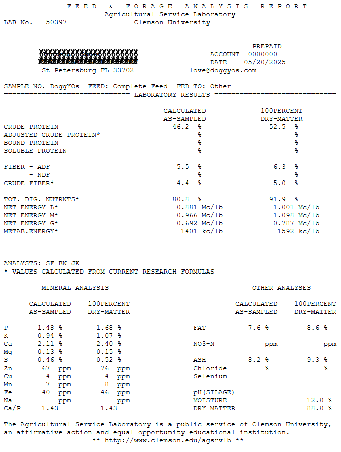 DoggYOS Clemson Test Results